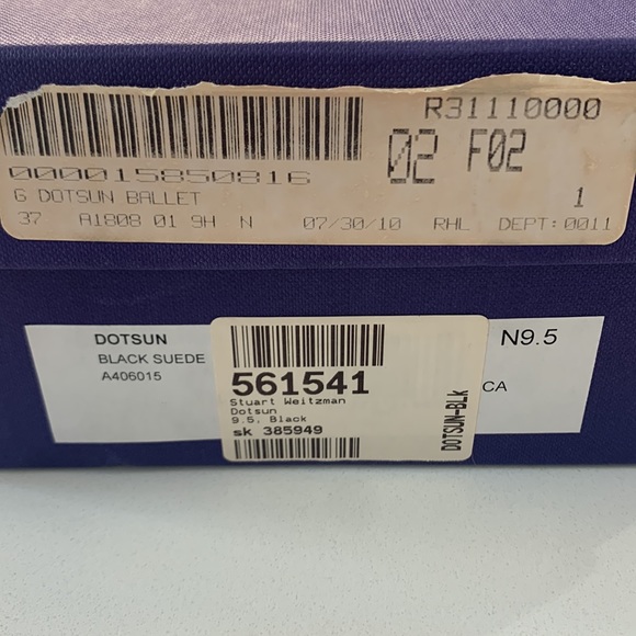 Stuart Weitzman black suede Dotsun ballet wedge 9.5N - Picture 7 of 7